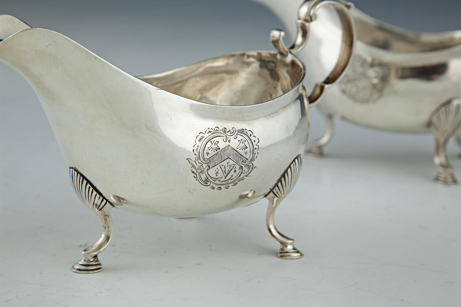 A PAIR OF IRISH GEORGE III SILVER SAUCEBOATS, by Matthew West of Dublin, c.1778, each of plain form, - Image 2 of 2
