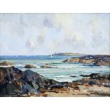 Maurice C. Wilks RUA ARHA (1910-1984) A Breezy Day Off The Co. Down CoastOil on canvas, 35 x 45cm (