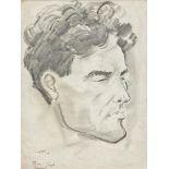 George Campbell RHA (1917-1979)Shaun Coyle PianistCharcoal, 25 x 19cm (9¾ x 7½'')Signed and dated (