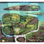 Arthur Armstrong RHA (1924-1996)Floating IslandsMixed media, 34 x 37cm (13½ x 14¾'')Exhibited: '