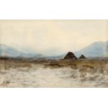 William Percy French (1854-1920)West of Ireland BoglandWatercolour, 10 x 15cm (4 x 6'')Signed with