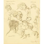 Thomas Ryan PRHA (b.1929) Arts Club Bar, StudiesPencil, 25.5 x 20.5cm (10 x 8)Signed, inscribed with