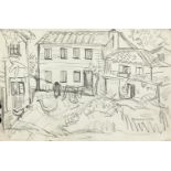 Evie Hone HRHA (1894-1955)French Farmyard with FowlPencil, 24 x 35.5cm (9½ x 14'');together with two