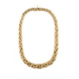 A GOLD NECKLACE AND BRACELET, BY CAPLAIN PARISThe tapering gold fox tail-link chain necklace, with