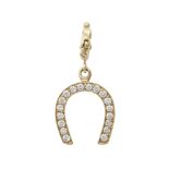 A DIAMOND PENDANT, BY VERDURAOf horseshoe form set with round brilliant-cut diamonds to front