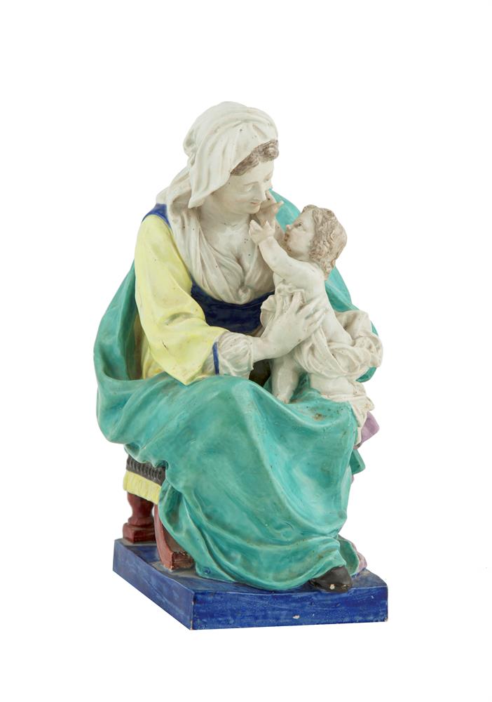 A LARGE STAFFORDSHIRE PORCELAIN GROUP, c.1795, modelled as Madonna and Child, by Enoch Wood,