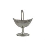 A LATE GEORGE III IRISH SILVER OVAL SUGAR BASKET, Dublin 1800, mark possibly that of Robert