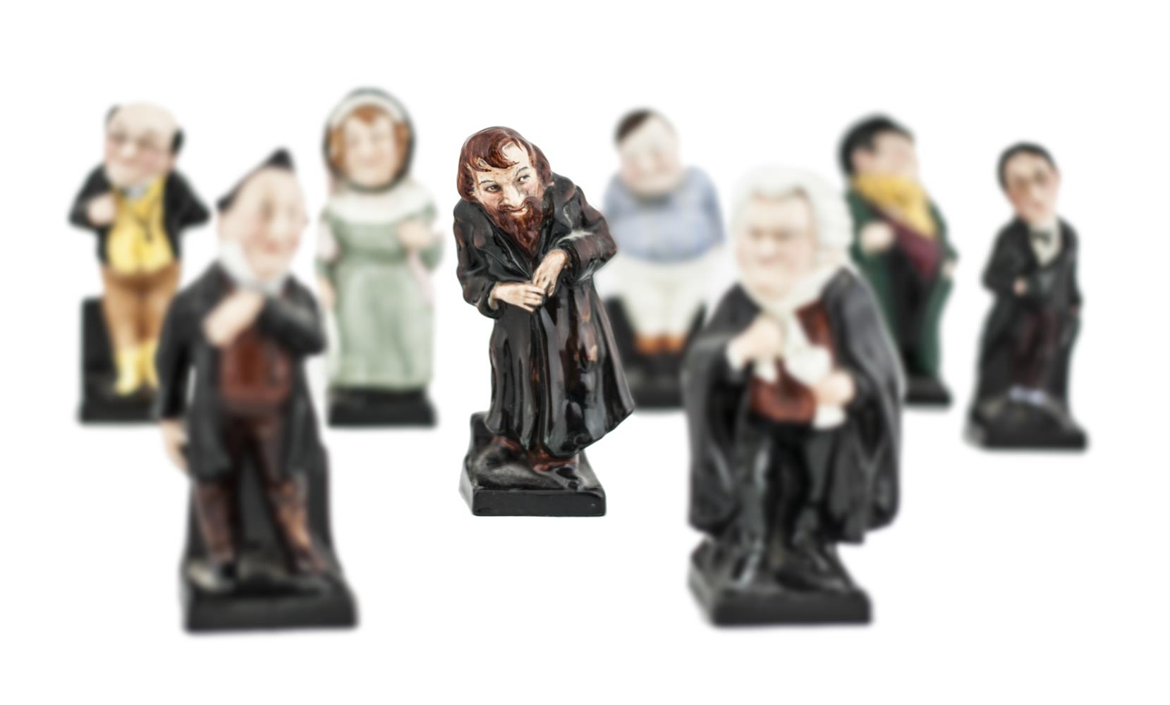 A SET OF EIGHT ROYAL DOULTON CARICATURE PORCELAIN FIGURES, depicting various characters from - Image 2 of 3