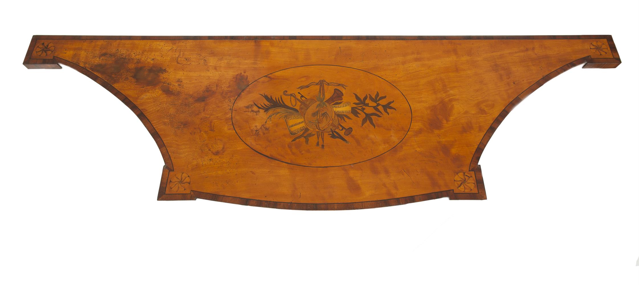 A GEORGE III INLAID SATINWOOD BREAKFRONT SIDE CABINET, the top inlaid with an oval medallion of - Image 2 of 3