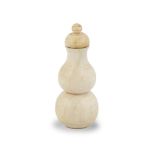 A 19TH CENTURY CHINESE IVORY DOUBLE GOURD SHAPED SCENT BOTTLE. 6.5cm tall