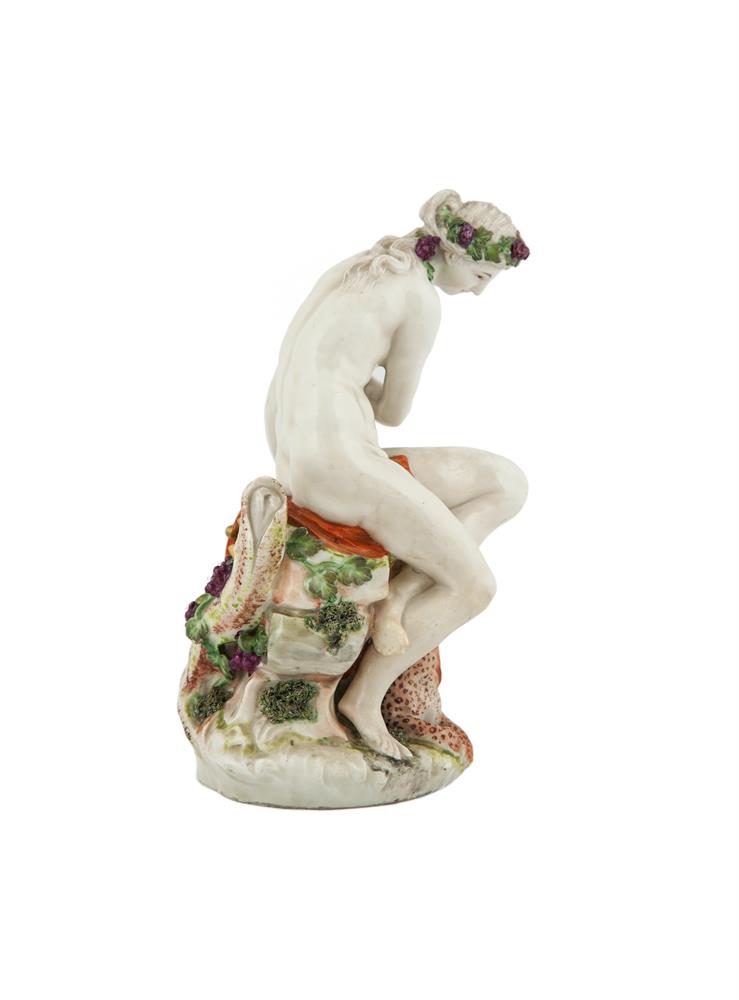 A GERMAN PORCELAIN FIGURE, Ludwigsburg, modelled as a classical female figure holding a tambourine - Image 2 of 2