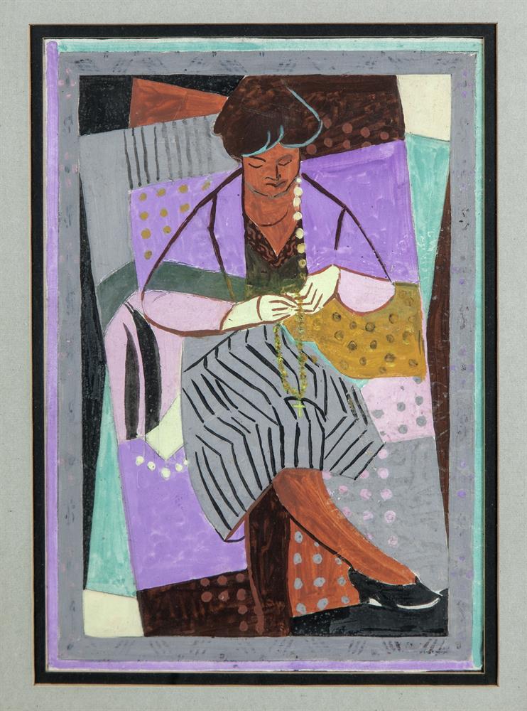 EVIE HONE HRHA (1894-1955)Woman saying the Rosary (1930)Gouache, 32 x 22cm - Image 2 of 3