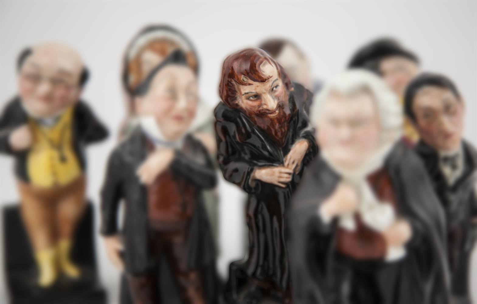 A SET OF EIGHT ROYAL DOULTON CARICATURE PORCELAIN FIGURES, depicting various characters from - Image 3 of 3