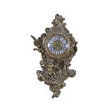 A 19TH CENTURY FRENCH CAST ORMOLU CARTEL CLOCK, in the rococo manner, the drum movement with inset