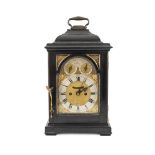 AN IMPORTANT 18TH CENTURY BRACKET CLOCK, by James Aickin of Cork, in an ebony and parcel-gilt