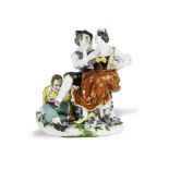 AN 18TH CENTURY MEISSEN GROUP OF THE INDISCREET HARLEQUIN By J.J Kandler, c. 1742Provenance :