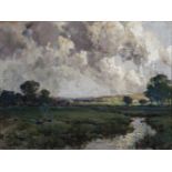 James Humbert Craig RHA RUA (1877-1944)A River Running Through a Pastoral LandscapeOil on panel,