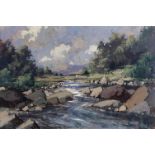 George Gillespie RUA (1924-1995)Cashla River, ConnemaraOil on canvas, 61 x 91cm (24 x 35¾'')