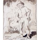 Sir William Orpen RA RWS RHA (1878-1931)ConnemaraPen and wash on paper, 19 x 17cm (7½ x 6¾'')