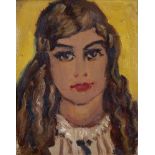 Grace Henry HRHA (1868-1953)West of Ireland GirlOil on canvas, 17 .5 x 14cm (7 x 5½'')Signed