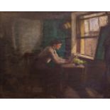 Estella Frances Solomons HRHA (1882-1968)Woman Reading at a Desk by a WindowOil on canvas, 42 x 52cm