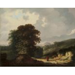 After James Arthur O'Connor (1792-1941)Figure on a Path in Coastal LandscapeOil on canvas, 42 x