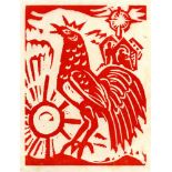 Elizabeth Rivers (1903-1964)'Cockerel' and 'Salmon'A pair of original linocuts (designs towards