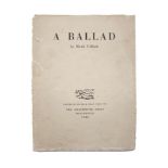 Monk Gibbon (1896-1987)'A Ballad' (Broadside)Printed by Ducros & Colan, Paris, for the Greyhound