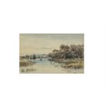 A.W.B. (19th Century)River landscape with sailing boatsWatercolour, 13 x 20cmSigned