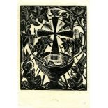 Elizabeth Rivers (1903-1964)Mass Card DesignOriginal wood engraving; together with two printed