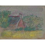 Farid AOUAD [libanais] (1924-1982)Ferme en NormandiePastel sur papier velours.Non signé.25 x 32.5