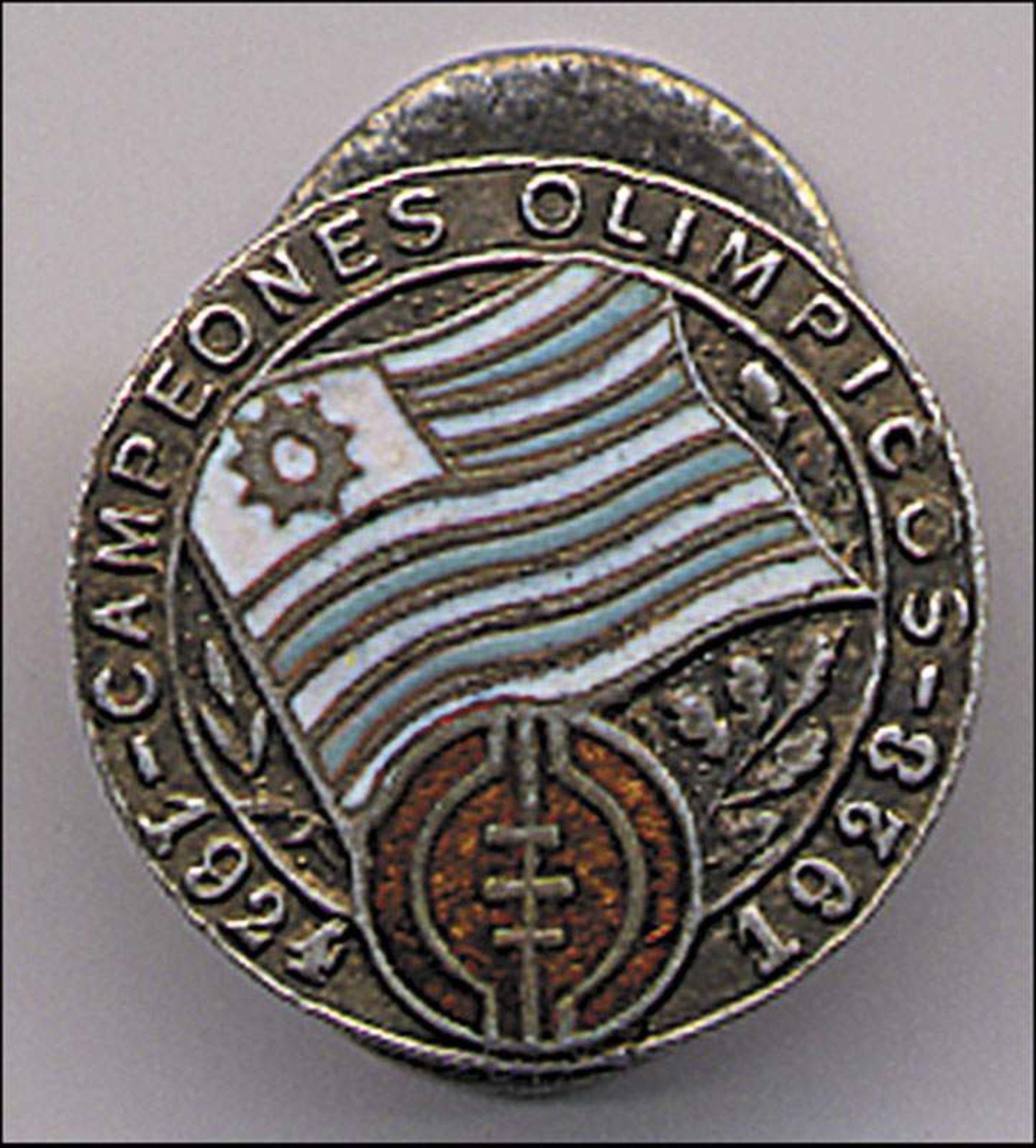 World Cup 1930. Uruguay Pin - Olympic Games 1930: Uruguayan Pin: very rare pin  Campeones Olympicos