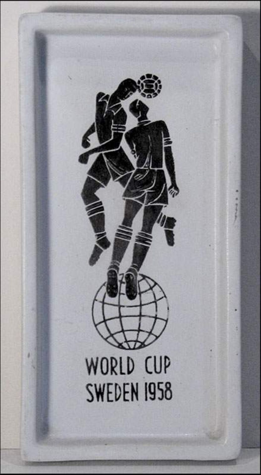 World Cup 1958. Rare Commemorative ashtray - White ceramic ash tray World Cup Sweden 1958 with