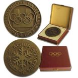 Participation Medal: Olympic Games Oslo 1952. - Official Medal in copper, size 5.6 cm, with relief