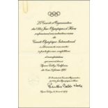 Olympic Games Squaw Valley 1960 Official Invitati - Official invitation to the Olympic Games in
