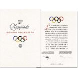 Olympic Games St.Moritz 1948 Official Invitation - Official invitation to the Olympic Games in St.