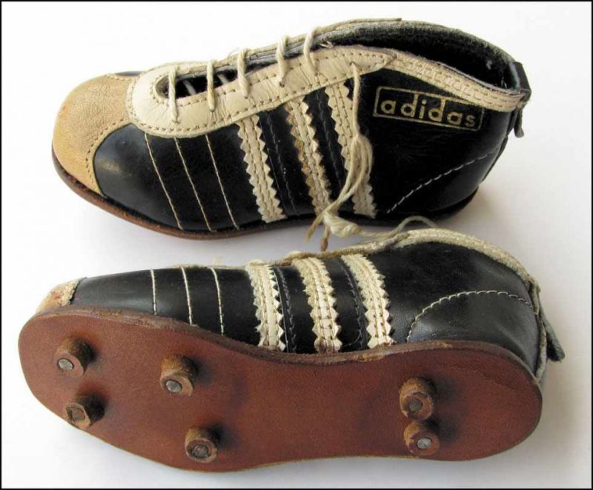 World Cup 1954 Mini Footballboots adidas - Miniature football boots adidas. Leather, handmade with