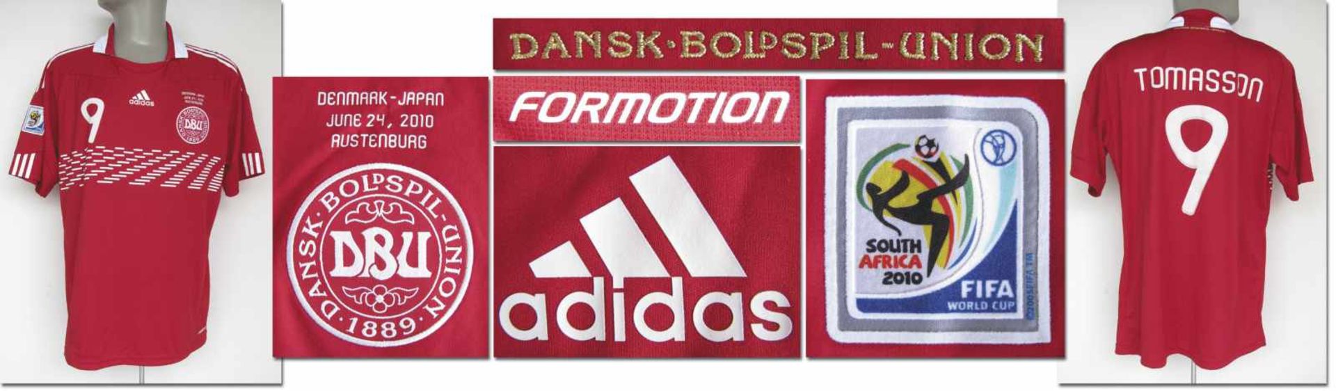 World Cup 2010 match worn football shirt Denmark - Original match worn shirt Denmark with number