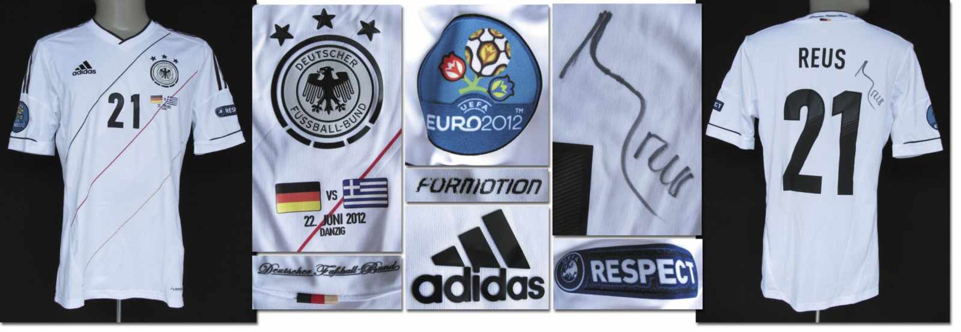 UEFA EURO 2012 match worn football shirt Germany - Original match worn shirt Germany with number 21.