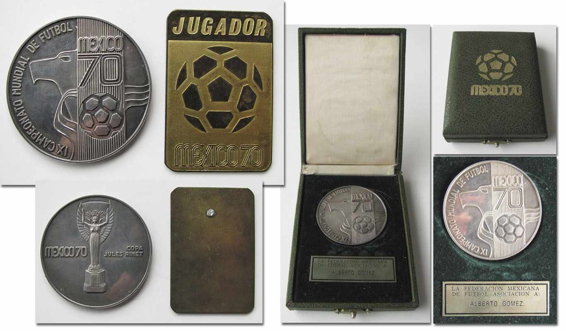 World Cup 1970 Participation medal and badge - Official participation badgefor the Football World