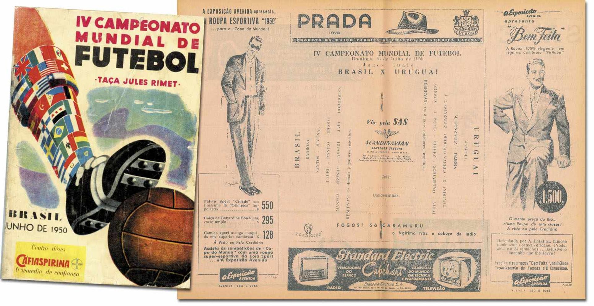 World Cup 1950. Final Programme Brazil v Uruguay - Official programme of the Football world Cup in