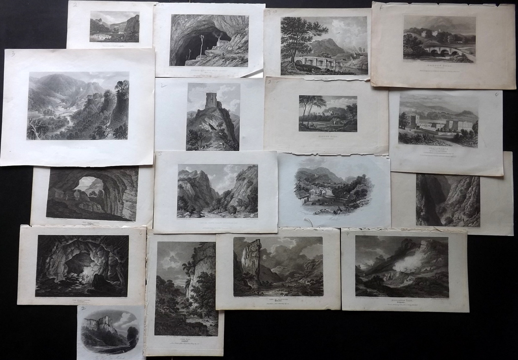 Derbyshire C1805-60 Lot of 17 Copper & Steel Engravings. Copper & Steel Engravings all of