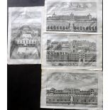 London - Stow, John 1720 Group of 4 Architectural Prints of London Hospitals. Incl Hoxton, St.