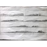 Hawaii - Cook's Voyages, 1785 Coastal Profile of the Sandwich Islands. "Vue des Isles Sandwich"