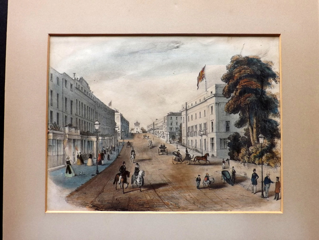 Brandard, John C1840 Rare Hand Coloured Lithograph of Leamington Spa. Hand Coloured Lithograph