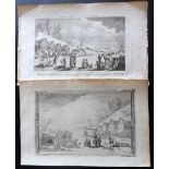 Russia 1779-82 Pair of Copper Plates of Dog Sledges and Carriages. Copper Plates Published 1777-9 by