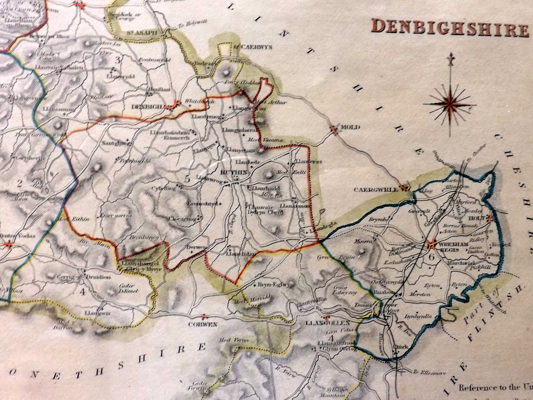 Framed British Maps/Print 1769-C1840 Group of 4. Denbigshire, Gloucestershire, Warwickshire, - Image 2 of 3