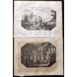 Canada 1802 Pair of Copper Plates. Death of Wolfe, Quebec & Gen. Burgoyne addressing the Indians.