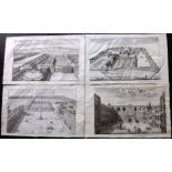 London - Stow, John 1720 Group of 4 Architectural Prints. Grays Inn, Guildhall, Lincoln's Inn, The
