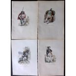 Grandville, J. J. 1842 Group of 6 Hand Coloured Anthropomorphic Prints. Lithograph Published 1842,